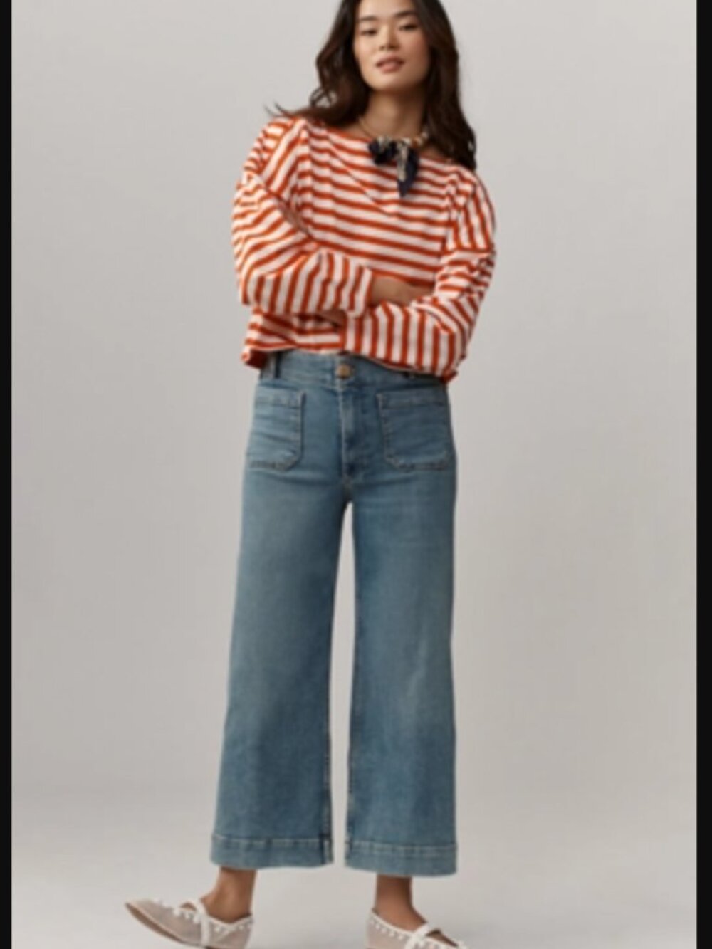 Maeve The Colette Denim Cropped Wide-Leg Jeans Denim Anthropologie 27 NWT NEW